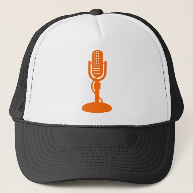 Mikrofon - Orange Truckerkappe (Vorderseite)