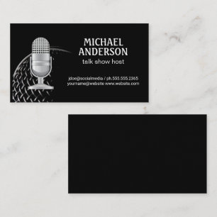 Mikrofon   Podcast Host Business Card Visitenkarte