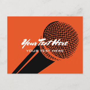 Mikrofon-Postkartenvorlage mit Logo-Grafik Postkarte