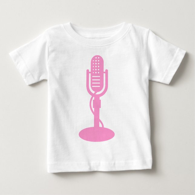 Mikrofon - Rosa Baby T-shirt (Vorderseite)