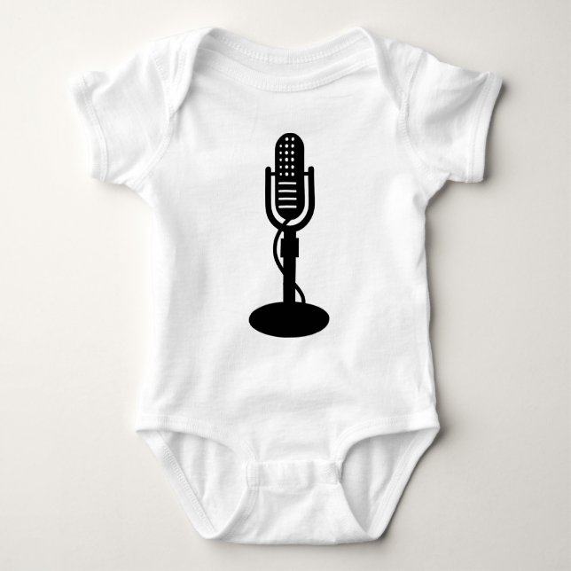 Mikrofon - Schwarz Baby Strampler (Vorderseite)