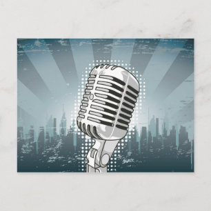 Mikrofongestein und -rolle postkarte