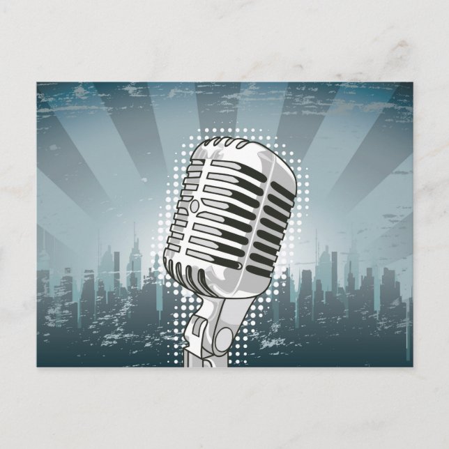 Mikrofongestein und -rolle postkarte (Vorderseite)