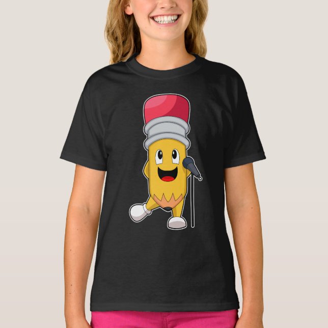 Mikrofonmusik von Pencil Singer T-Shirt (Vorderseite)
