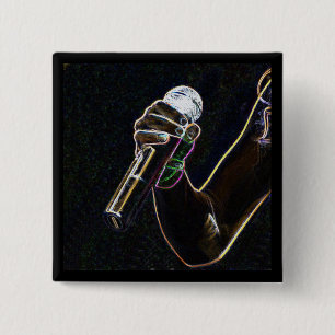 Mikromikrofonmusiksängerlied-Knopfquadrat Button