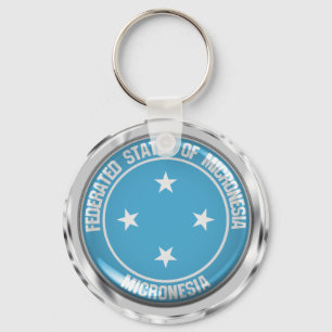 Mikronesia Round Emblem Schlüsselanhänger