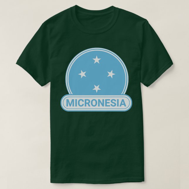 Mikronesien Country Abzeichen Mikronesia Flag T-Shirt (Design vorne)