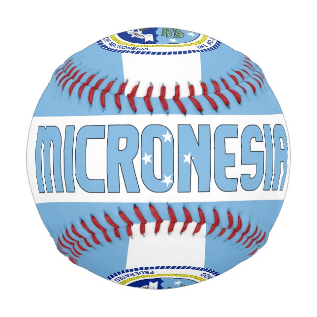 Mikronesien Flag und Coat of Arms Patriotic Baseball (Vorderseite)