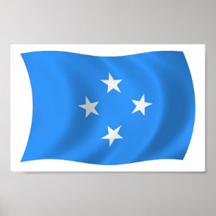 Mikronesien Flagge Poster Druck