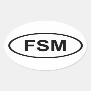 Mikronesien "FSM" Ovaler Aufkleber