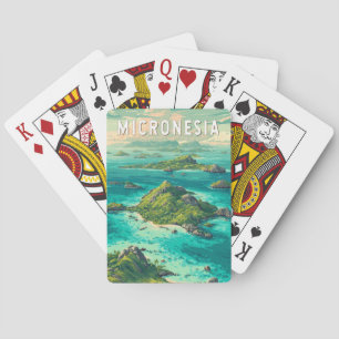 Mikronesien-Illustration Reise Kunst Vintage Spielkarten