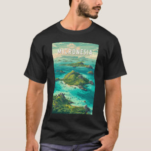 Mikronesien-Illustration Reise Kunst Vintage T-Shirt