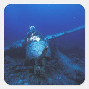 Mikronesien, Palau, Welterbe. Weltkrieg Quadratischer Aufkleber