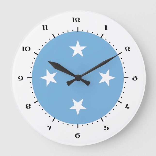 Mikronesische Flaggenuhren Große Wanduhr (Vorderseite)
