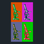 Mikroskop-Pop Art Poster<br><div class="desc">Während unser Wissen über das Universum wächst, finden wir, dass nichts unmöglich ist. Bei String Theory sind Spaß und Wissen in unserer vielfältigen Auswahl an Bekleidung reichlich vorhanden und denken Sie daran, 99% der in meiner Galerie angebotenen Gegenstände können auf Ihren Geschmack angepasst werden!</div>