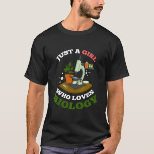 Mikroskopbiologe Women Just a Girl, die B Liebe T-Shirt
