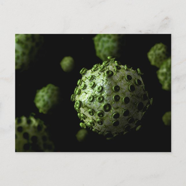 Mikroskopische Ansicht von HIV-Virus 1 Postkarte (Vorderseite)