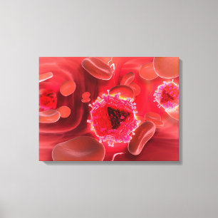 Mikroskopische Ansicht von HIV-Virus innerhalb der Leinwanddruck