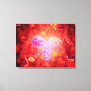 Mikroskopische Ansicht von menschlichem Anitbodies Leinwanddruck