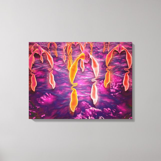 Mikroskopische Darstellung der Liganden-Bindung an Leinwanddruck (Vorderseite)