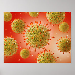 Mikroskopische Darstellung des Herpesvirus 1 Poster