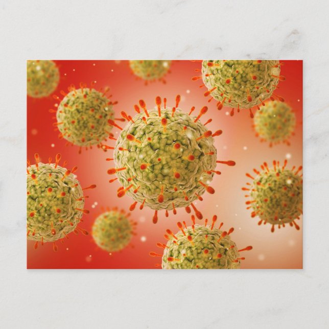 Mikroskopische Darstellung des Herpesvirus 1 Postkarte (Vorderseite)