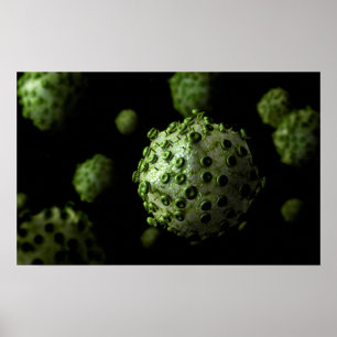 Mikroskopische Sicht auf das HIV-Virus 1 Poster
