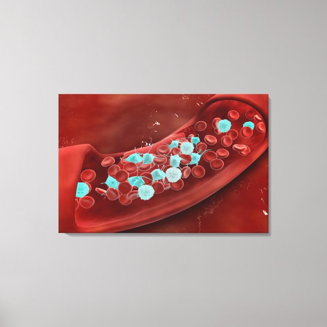 Mikroskopische Sicht der Blutgerinnung Leinwanddruck (Vorderseite)