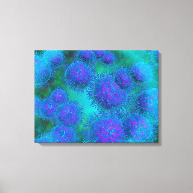 Mikroskopische Sicht von Diplococcus Bacterium Leinwanddruck (Vorderseite)