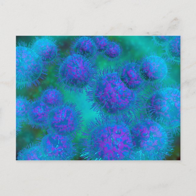 Mikroskopische Sicht von Diplococcus Bacterium Postkarte (Vorderseite)