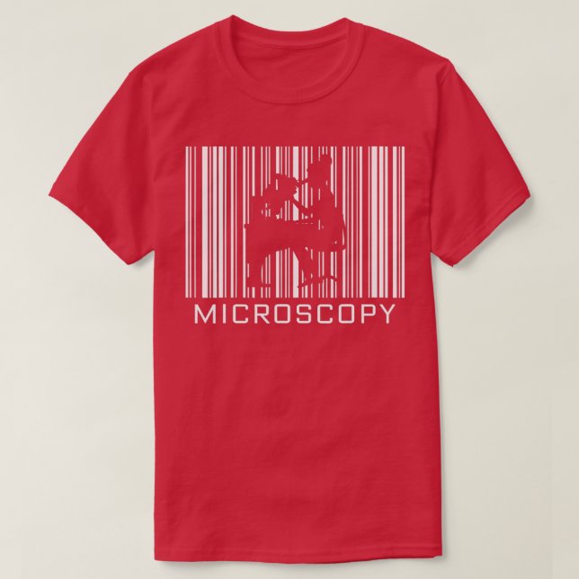Mikroskopschatten in einem Strichcode T-Shirt (Design vorne)