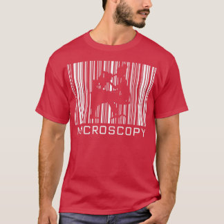 Mikroskopschatten in einem Strichcode T-Shirt