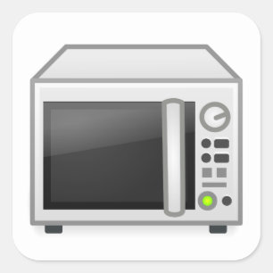 Mikrowelle Quadratischer Aufkleber