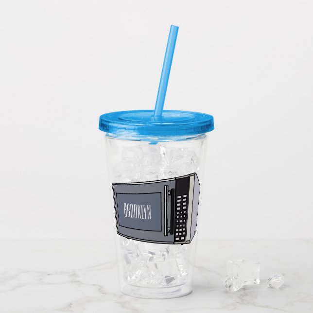 Mikrowellendarstellung Cartoon Acryltrinkbecher (Rückseite Ice)