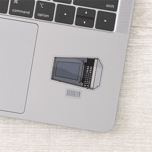 Mikrowellendarstellung Cartoon Aufkleber (Ausschnitt)