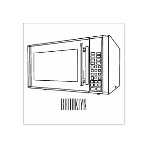 Mikrowellendarstellung Cartoon Gummistempel