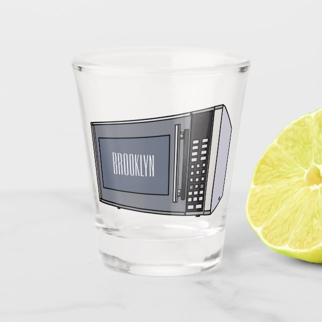 Mikrowellendarstellung Cartoon Schnapsglas (Vorderseite)