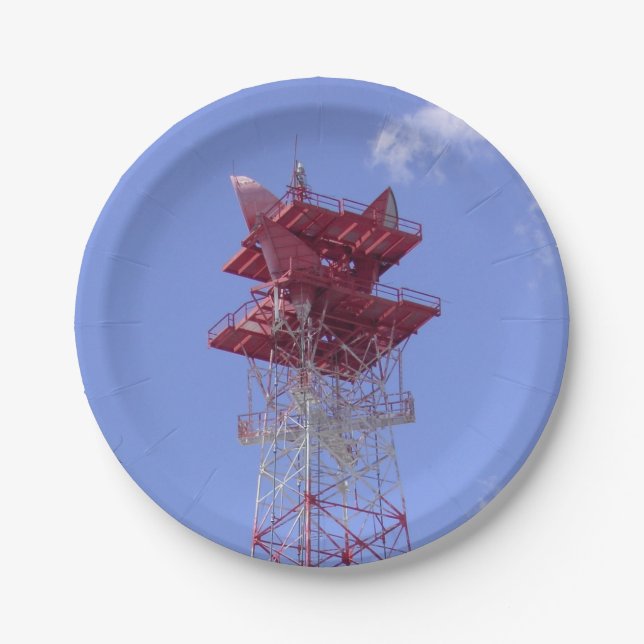 Mikrowellenturm Pappteller (Vorderseite)