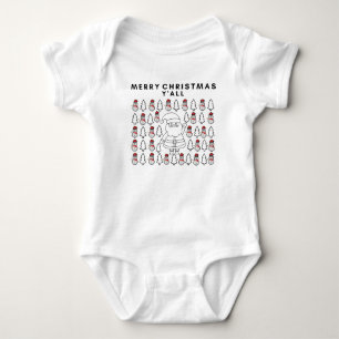 Miktiez merrychristmas minimal santa fröhliches Ja Baby Strampler