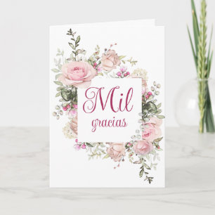 Mil Gracias, Tarjeta en Español, Danke, Karte