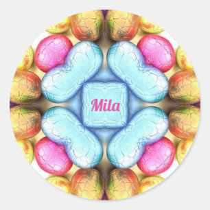 MILA EASTER ~ WOW! Hübsche Eier zu Ostern Runder Aufkleber