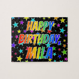 "MILA" Vorname, Spaß "GLÜCKLICHER BIRTHTAG" Puzzle