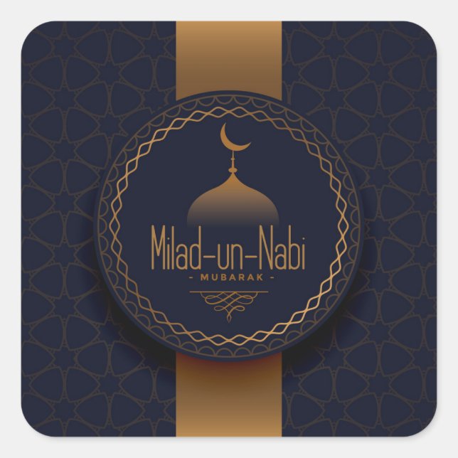 Milad Un Nabi Mubarak Quadratischer Aufkleber (Vorderseite)