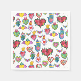 Milagros Flaming Hearts Liebe Serviette