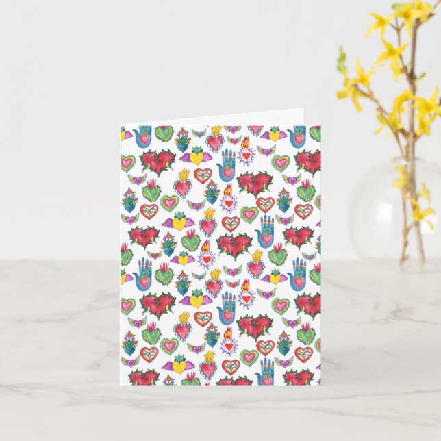 Milagros Flaming Hearts Niedlich Valentine Karte (Gelbe Blume)
