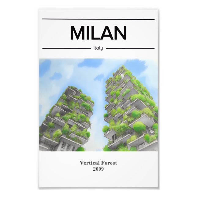 Milan Architecture Skyscraper Vertical Forest Fotodruck (Vorne)