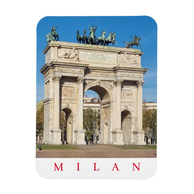Milan Arco della Pace view Kühlschrankmagnet Magnet (Vertikal)