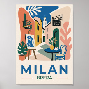 Milan Brera Kunst-Reiseposter - Geschenkidee für I Poster