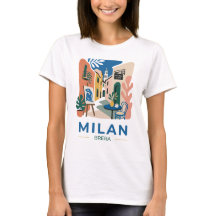 Milan Brera Kunstviertel Reise Grafik T-Shirt