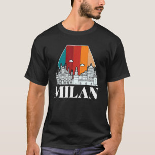 Milan Cathedral Retro Skyline Italien T-Shirt